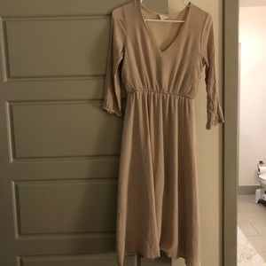 Beige Crepe Dress